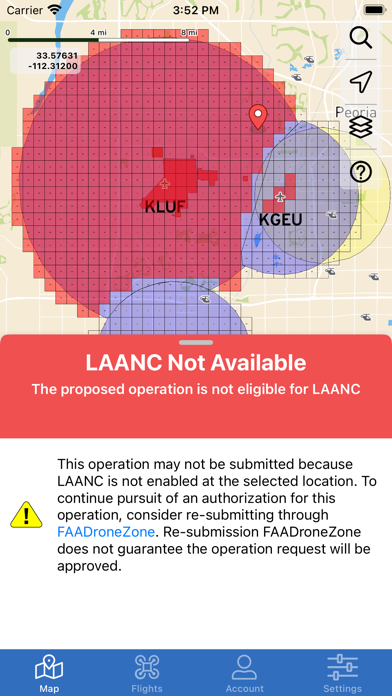 LAANC Drone Airspace Approval Screenshot