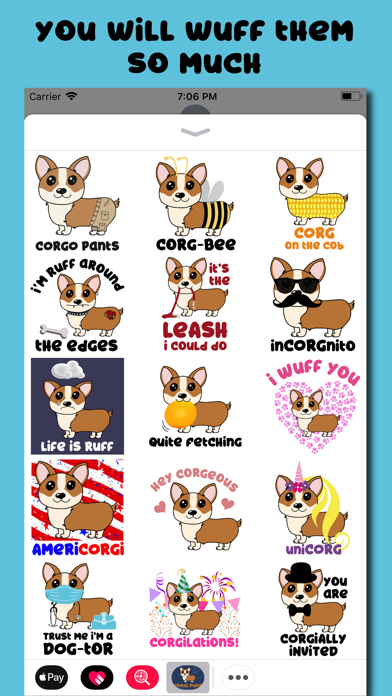 Corgi Puns - cute dog stickersのおすすめ画像3