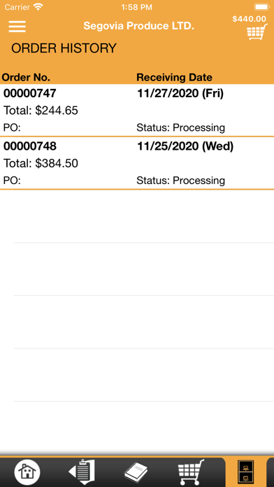 Segovia Produce Checkout App Screenshot