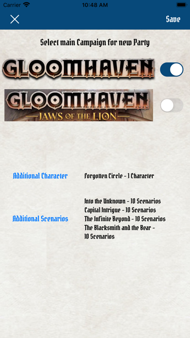 Gloomhaven Campaign Tracker Screenshot