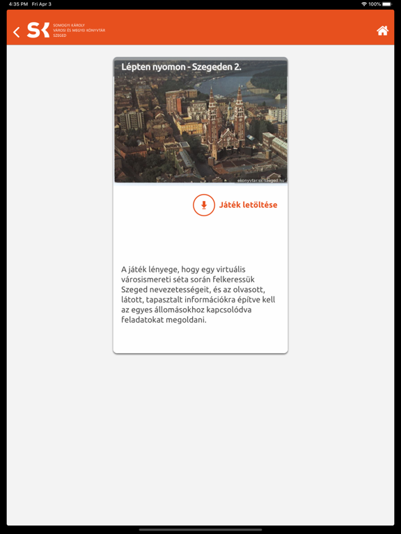 Somogyi-könyvtár iPad screenshot