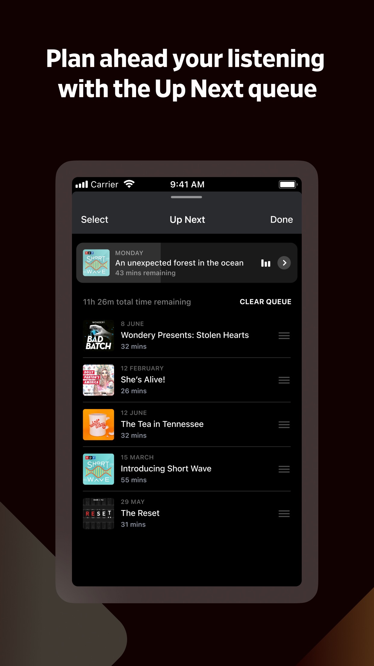Screenshot do app Pocket Casts: Podcast Player
