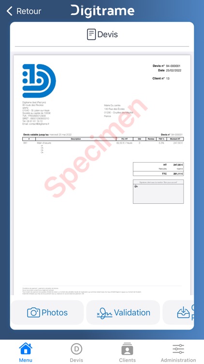 Digitrame - Devis et Factures