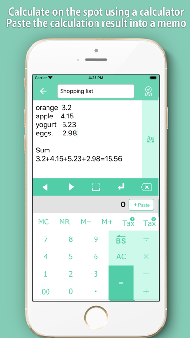 Memocal ～Notepad & Calculator～ Screenshot