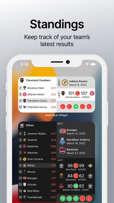 Standings - Basketball Widget screenshot 3