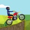 Drive motorcycle on the hills and jump over cars, trucks and other obstacles avoiding crashing