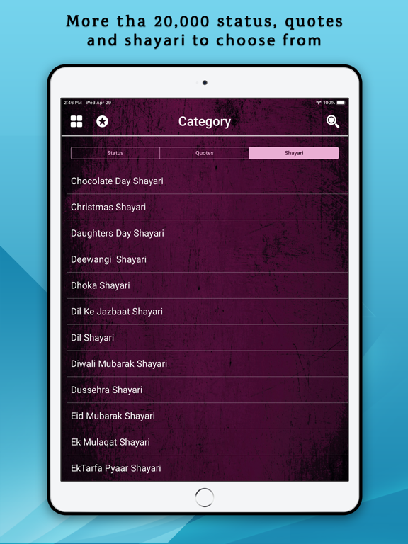 Whats Status Quotes & Shayari iPad screenshot