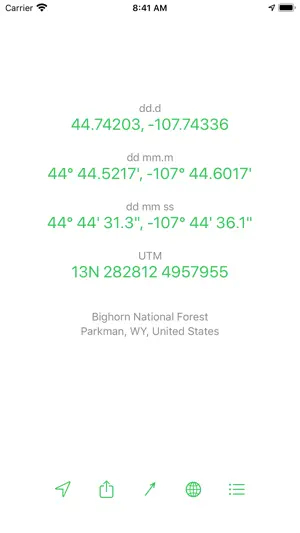 Coordinates screenshot 1