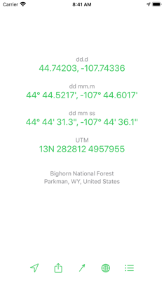 Coordinates screenshot 1