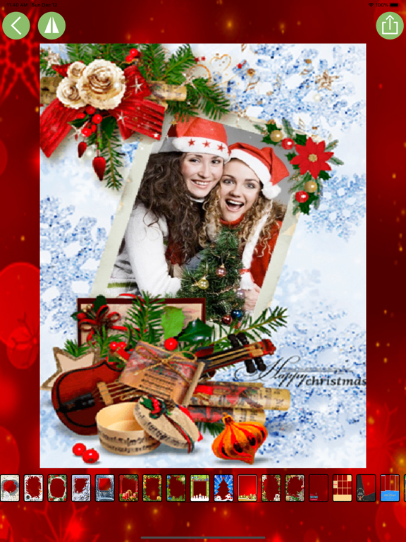 Christmas photo frame vertical iPad screenshot 3 - Photo & Video app