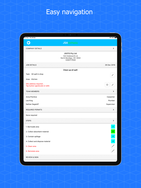 JSA-OnTheGo iPad screenshot 4 - Productivity app