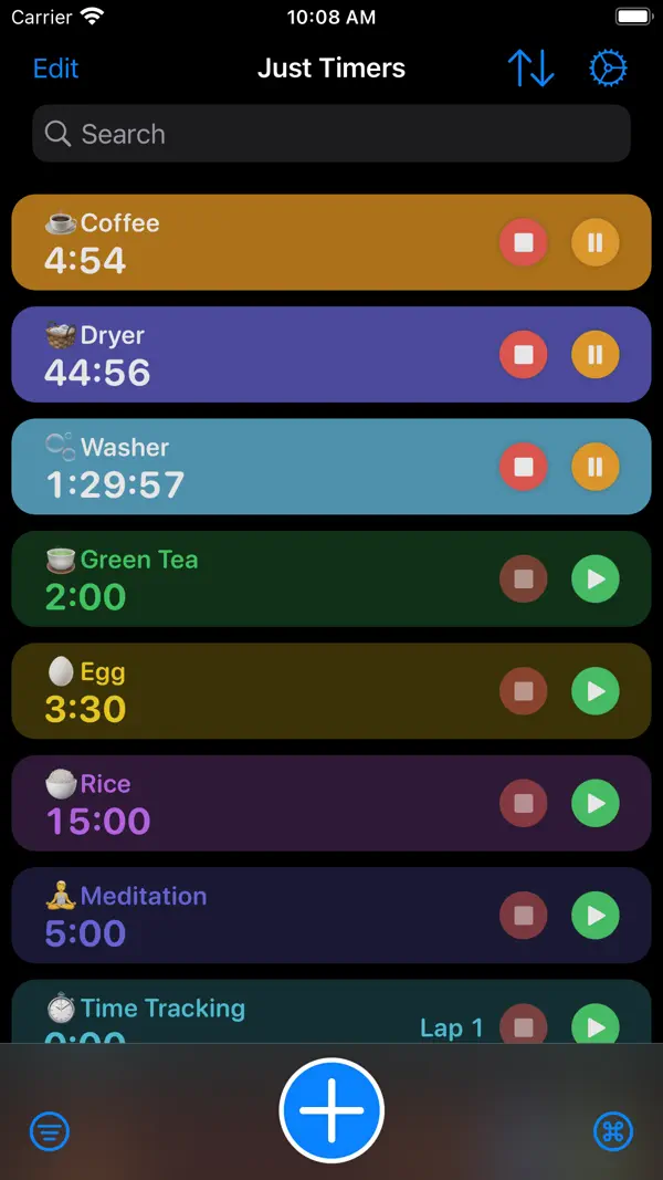Just Timers, Screenshot 1