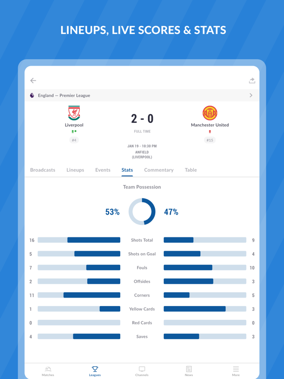 Live Soccer TV: Scores & Statsのおすすめ画像2