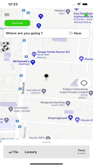 Green Cab App Screenshot