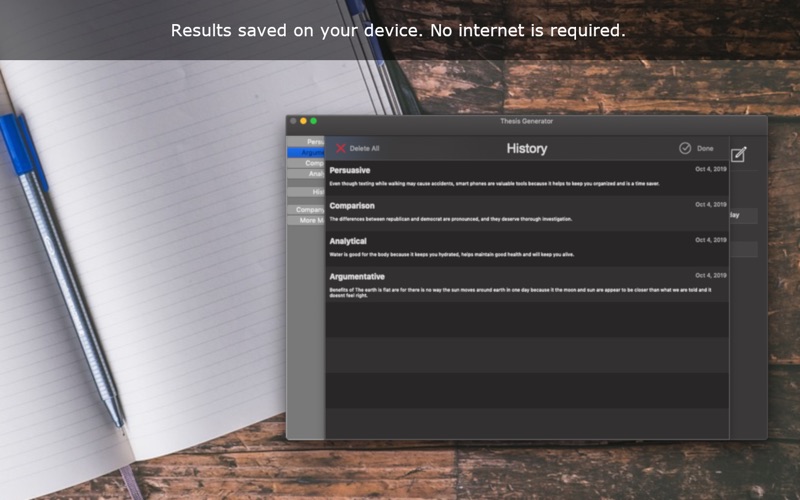 thesis generator iphone screenshot 4