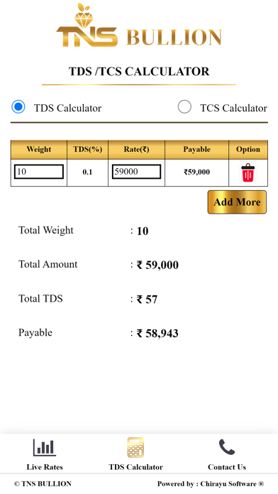 TNS Bullion Screenshot