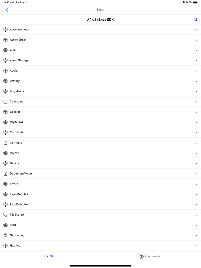 Expo and React Native components