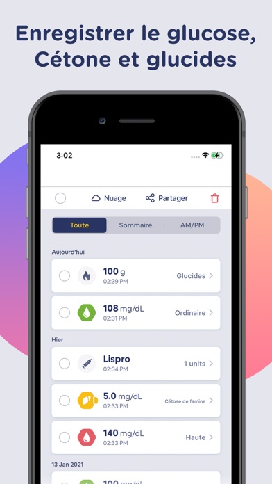 Screenshot #2 pour Diabète Insuline App Glucobyte
