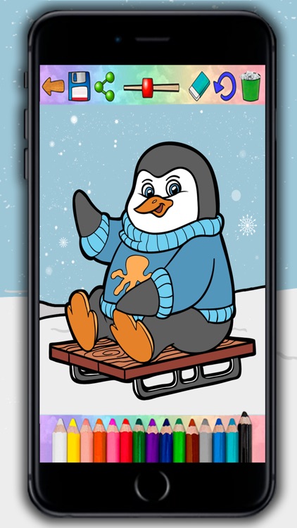 Paint game coloring penguins screenshot-3