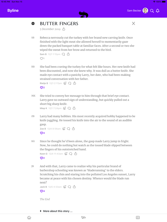 Byline: Multiplayer Writing iPad screenshot 7 - Entertainment app