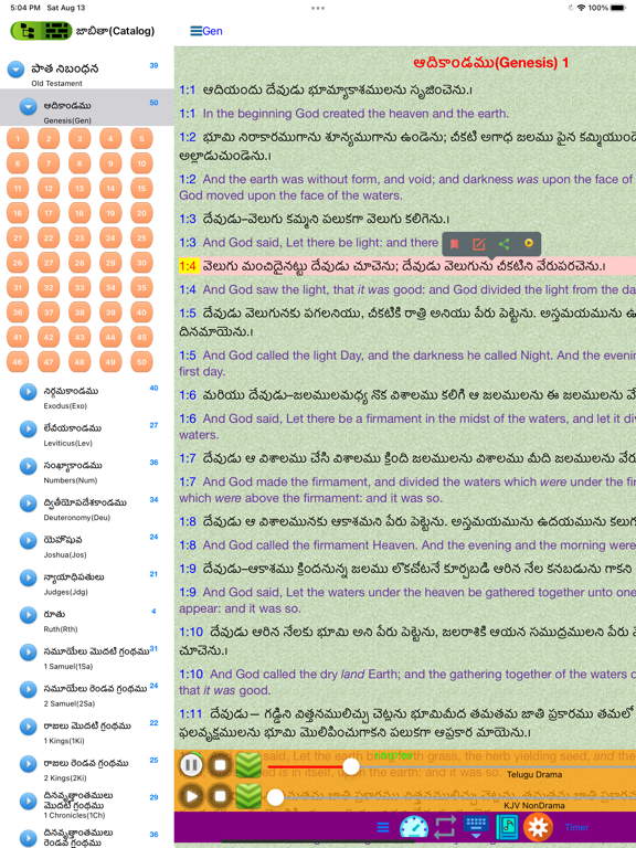 Screenshot #5 pour Telugu English Audio Bible
