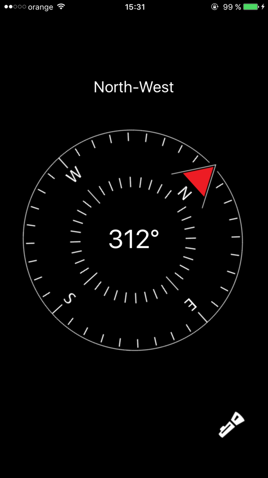 #1. NESW - Minimal Compass (iOS) Podle: Solaz Dazen srl