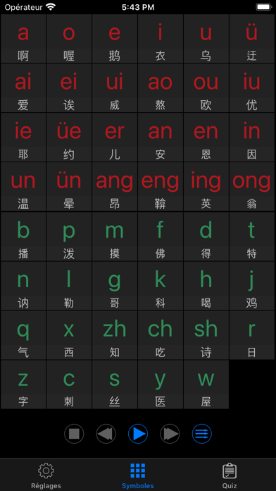 Screenshot #1 pour Alphabet Phonétique Chinois.