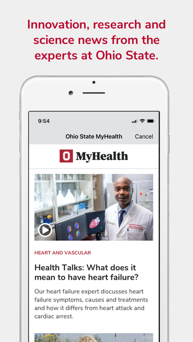 Ohio State MyHealth Screenshot