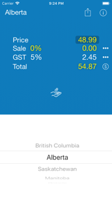 Sales Tax CANADA Calculator screenshot