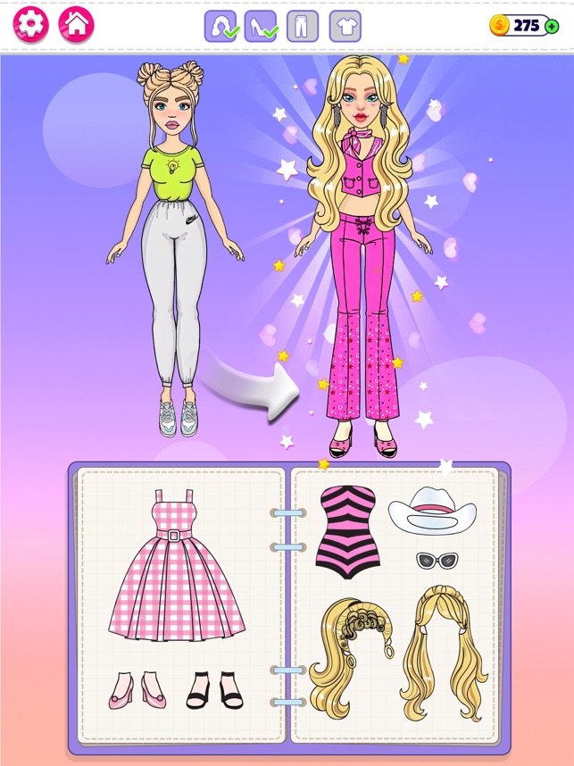 DIY Fashion Paper Doll Dress Up - Jogos de maquiagem da moda de