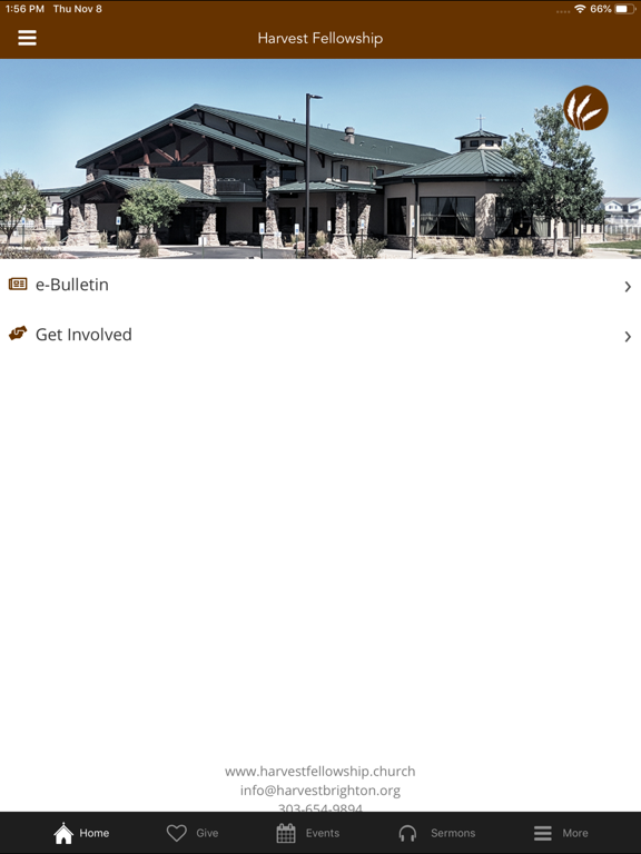 Harvest Fellowship Church iPad screenshot 2 - Lifestyle app