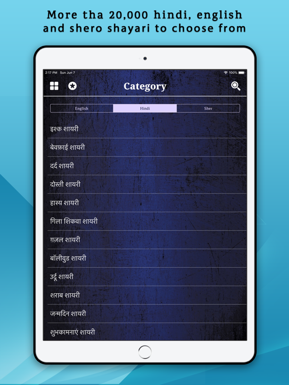 Hindi English Shayari App iPad screenshot