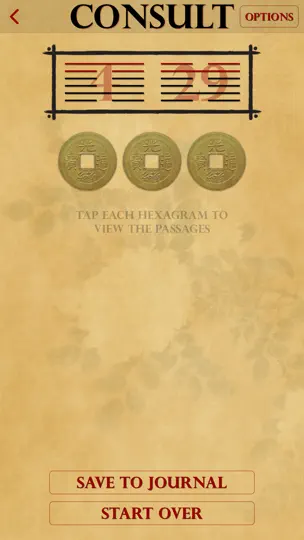 Capture d'écran de I Ching Lite sur iPhone 4