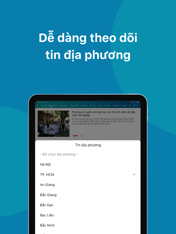 Báo Mới: Đọc Báo, Tin Mới 24h iPad screenshot 4 - News app