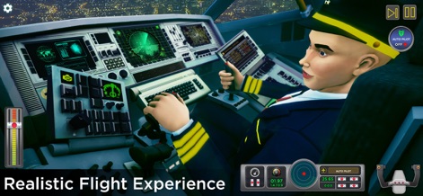 City Airplane Pilot Flight Sim - Immerse in the detailed cockpit view, showcasing the extensive dashboard controls and various navigational screens available to the pilot.