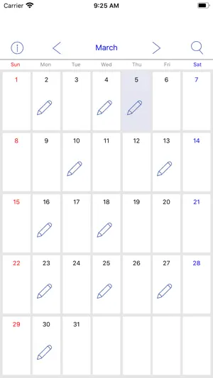 Simple Calendar & Diary screenshot 1