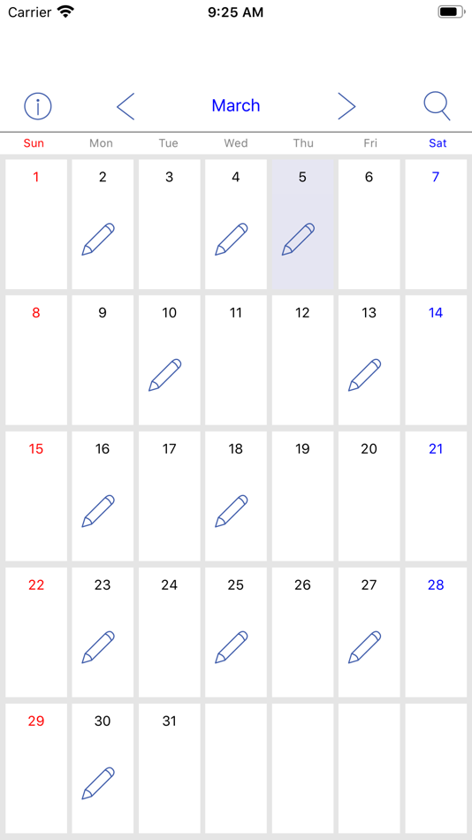 #1. Simple Calendar & Diary (iOS) Podle: Yuichi HARA