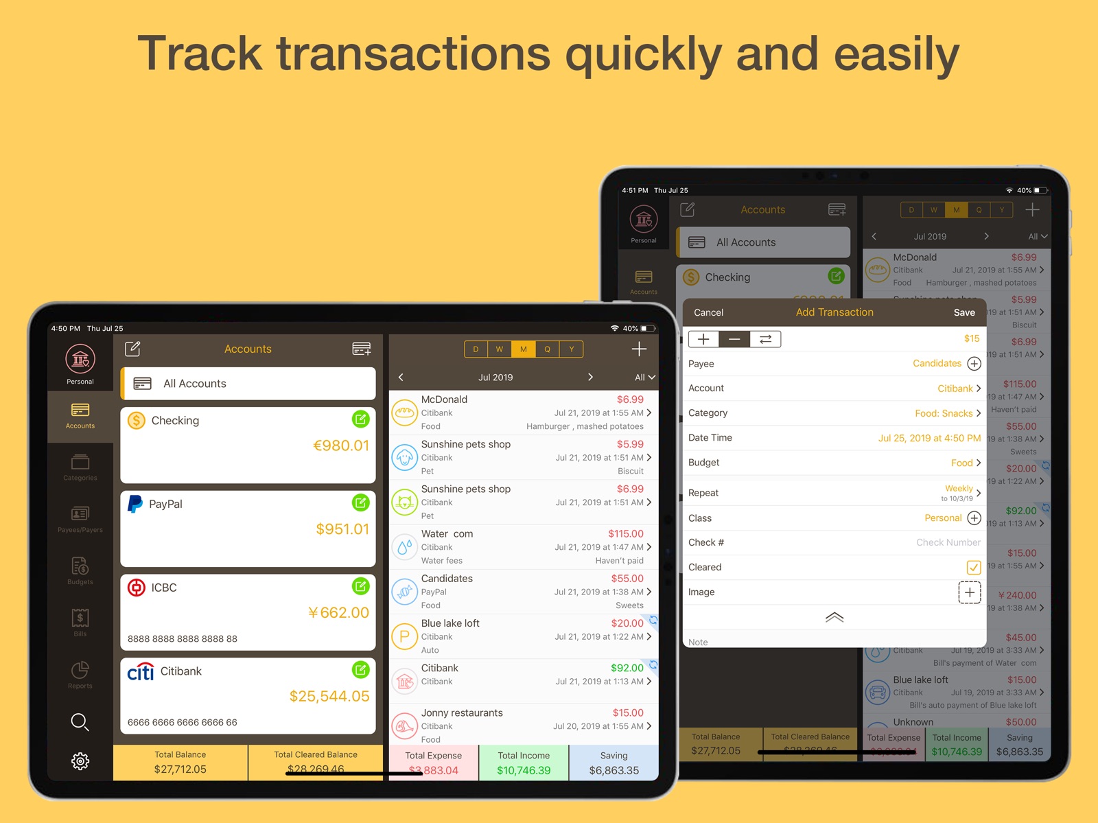 Money Monitor: Expense Tracker ipad screenshot 2