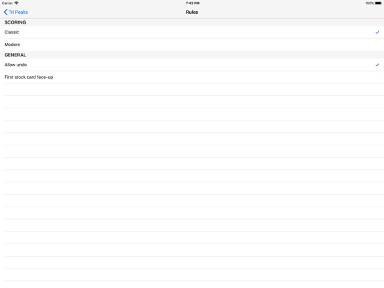 iTri Peaks iPad screenshot