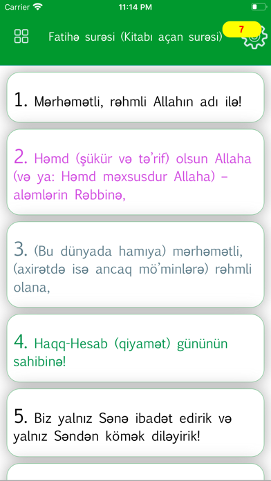 Azerbaijani Quran Screenshot