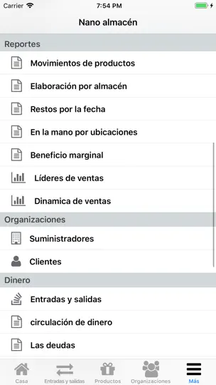 Captura de pantalla de Nano Almacen en iPhone 6