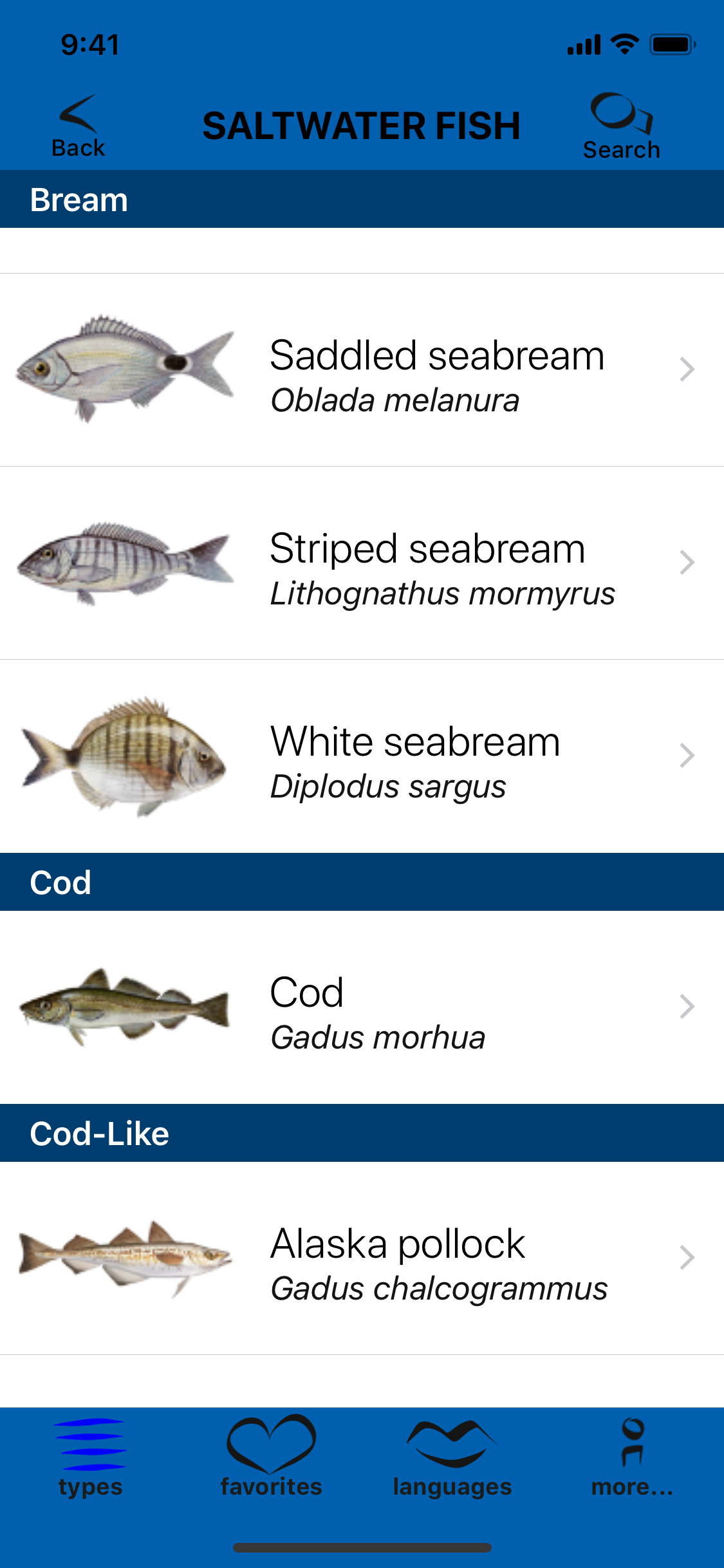 Seafoodopedia screenshot 2