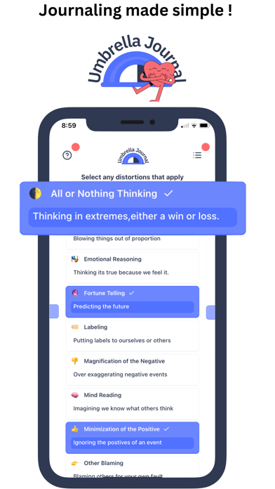 Umbrella Journal : Smart CBT Screenshot