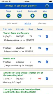 90 days in schengen planner iphone screenshot 1