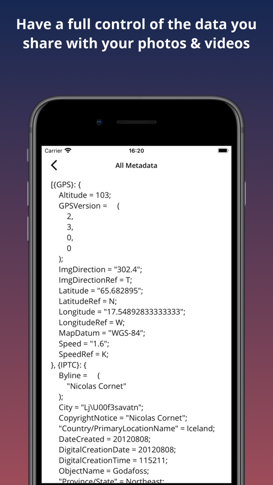 #4. Photo Metadata Inspector (iOS) 由: Evgeniy Shcherbinin