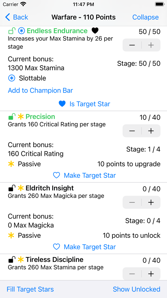 #2. ESO Champion Point Calculator (iOS) Podle: Erik von Harten