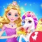 Play as a magic fairy princess in a beauty salon, dress up and take care of unicorn pet