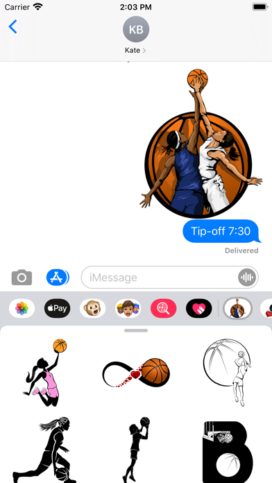 Women's Basketball Stickers Screenshot