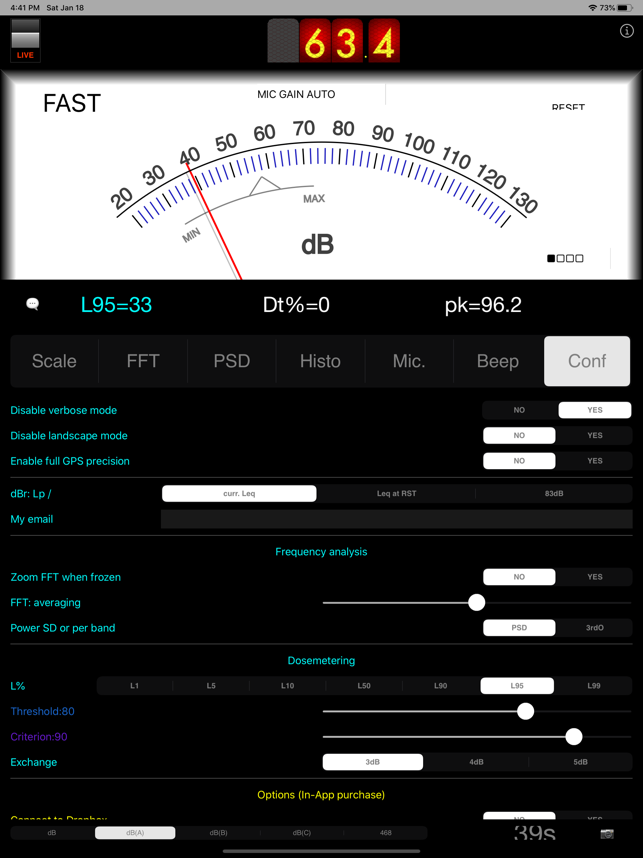 ‎SPLnFFT Noise Meter Screenshot