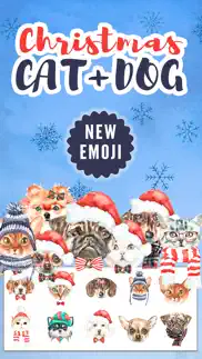 xmas pals - cat and dog emojis iphone screenshot 1